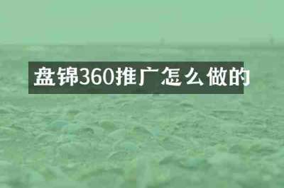 盘锦360推广怎么做的