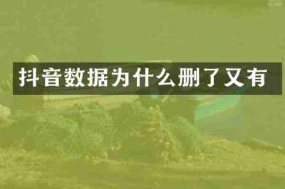 抖音数据为什么删了又有