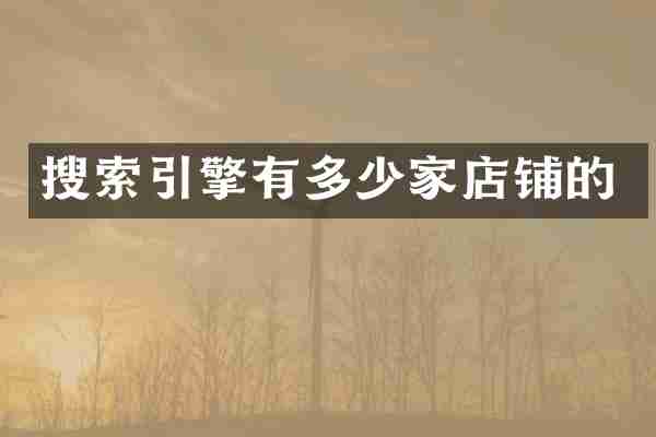 搜索引擎有多少家店铺的