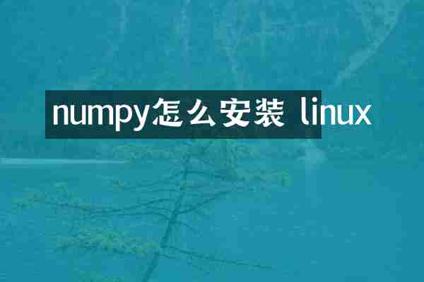 numpy怎么安装 linux