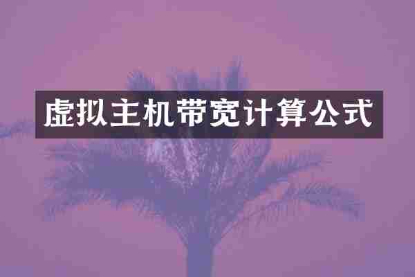 虚拟主机带宽计算公式