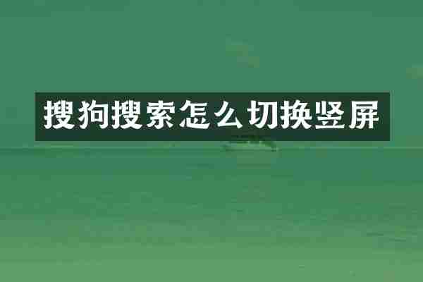 搜狗搜索怎么切换竖屏