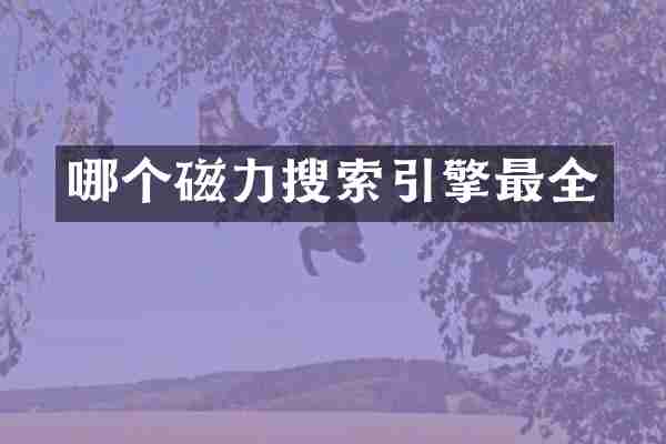 哪个磁力搜索引擎最全