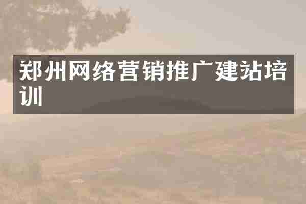 郑州网络营销推广建站培训