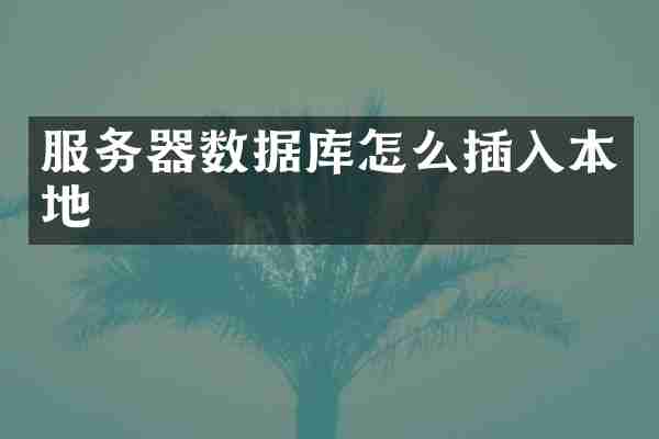 服务器数据库怎么插入本地