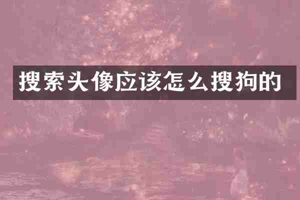 搜索头像应该怎么搜狗的