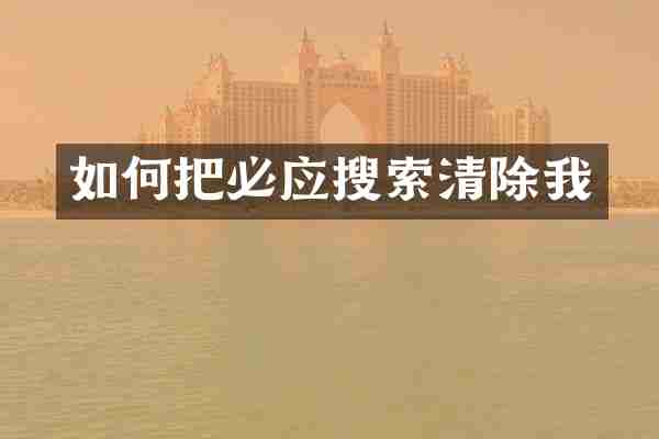 如何把必应搜索清除我