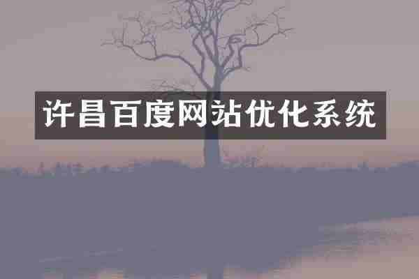 许昌百度网站优化系统