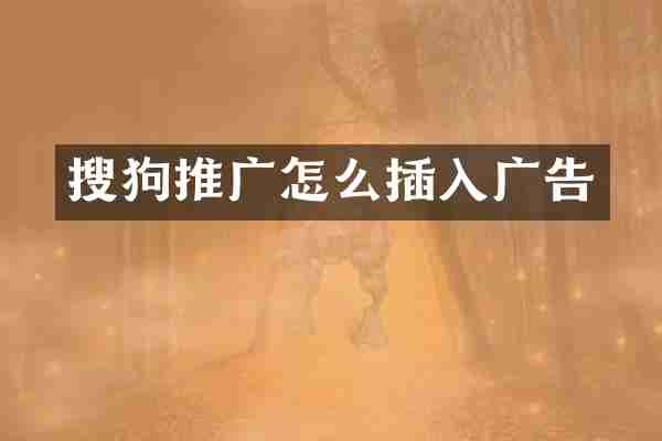 搜狗推广怎么插入广告