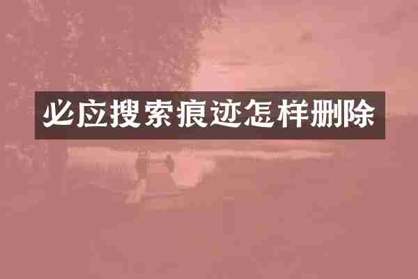 必应搜索痕迹怎样删除