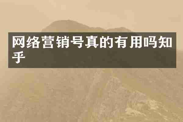 网络营销号真的有用吗知乎