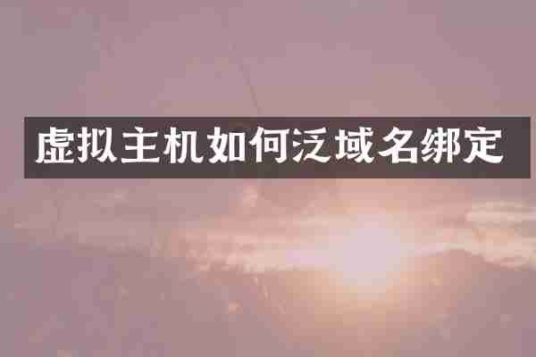 虚拟主机如何泛域名绑定