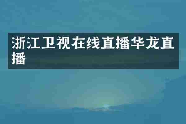 浙江卫视在线直播华龙直播