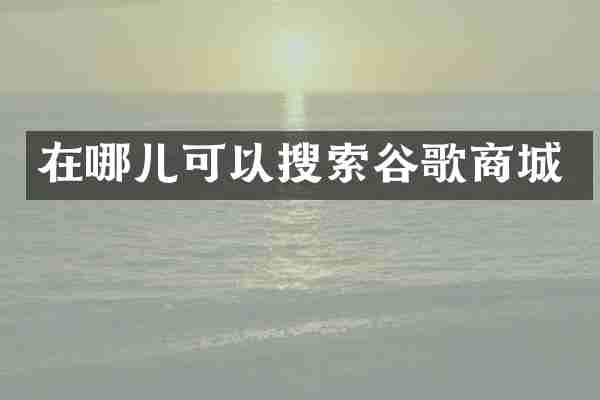在哪儿可以搜索谷歌商城
