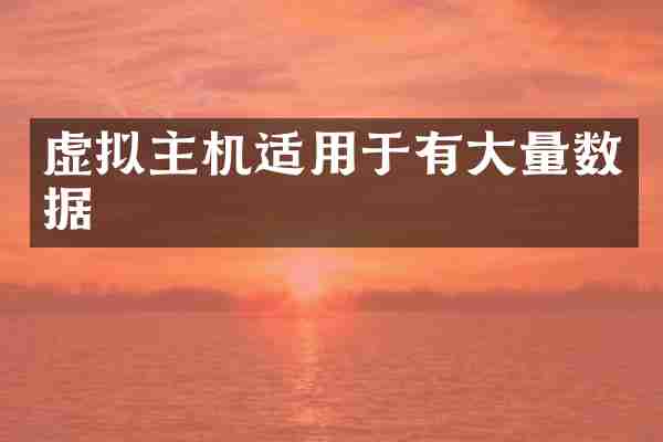 虚拟主机适用于有大量数据