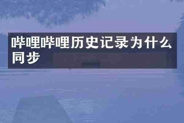 哔哩哔哩历史记录为什么同步