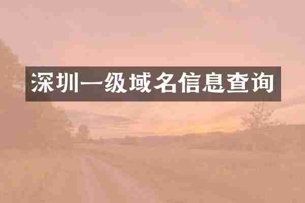 深圳一级域名信息查询