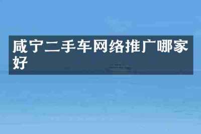 咸宁二手车网络推广哪家好