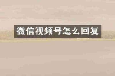 微信视频号怎么回复
