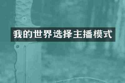 我的世界选择主播模式