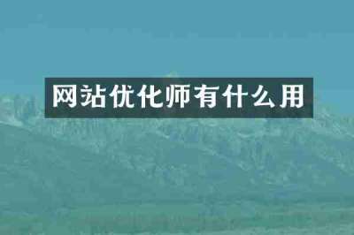 网站优化师有什么用