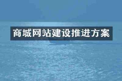 商城网站建设推进方案