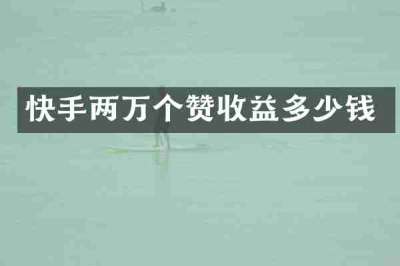 快手两万个赞收益多少钱