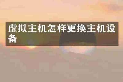 虚拟主机怎样更换主机设备
