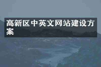 高新区中英文网站建设方案