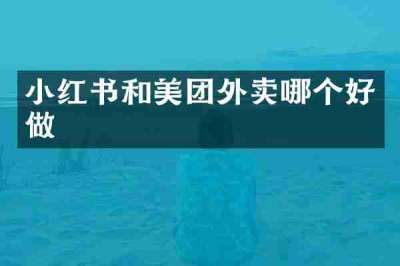 小红书和美团外卖哪个好做