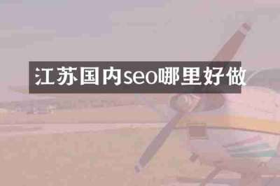 江苏国内seo哪里好做