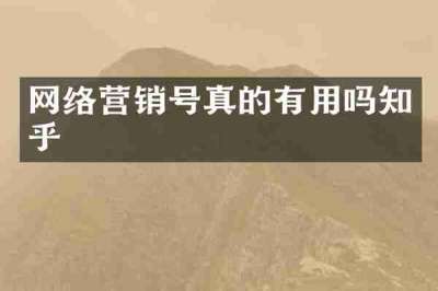 网络营销号真的有用吗知乎