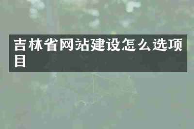吉林省网站建设怎么选项目