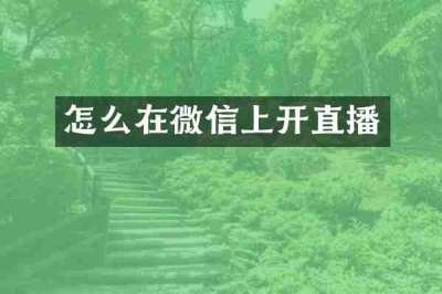 怎么在微信上开直播