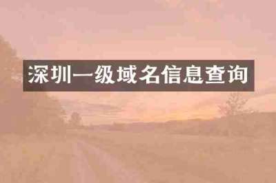 深圳一级域名信息查询