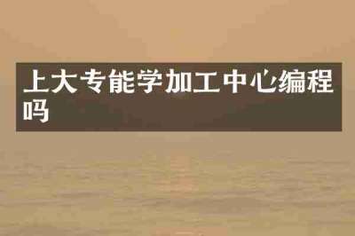 上大专能学加工中心编程吗