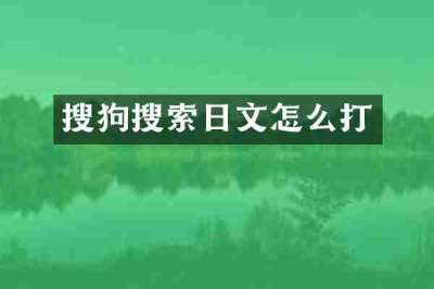 搜狗搜索日文怎么打