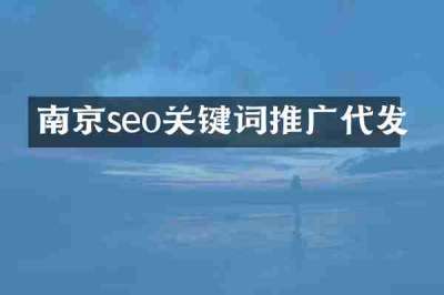 南京seo关键词推广代发
