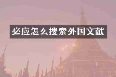 必应怎么搜索外国文献