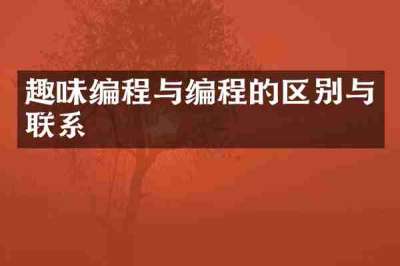 趣味编程与编程的区别与联系