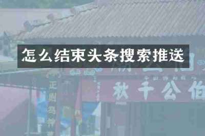 怎么结束头条搜索推送
