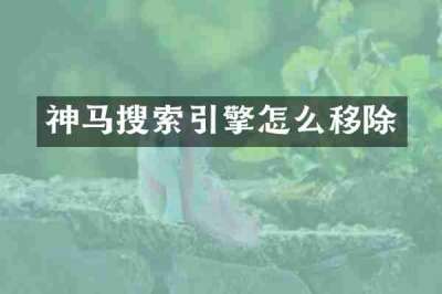 神马搜索引擎怎么移除