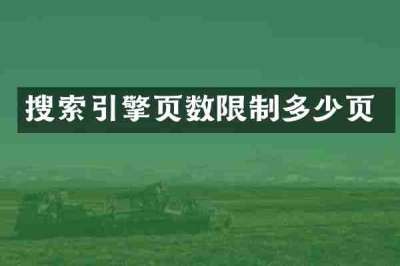 搜索引擎页数限制多少页