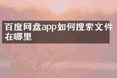 百度网盘app如何搜索文件在哪里
