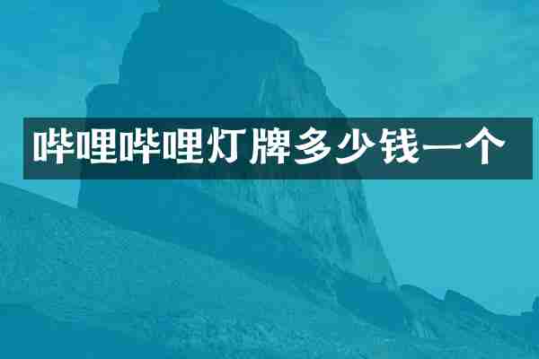 哔哩哔哩灯牌多少钱一个