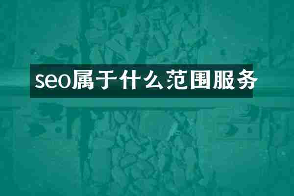 seo属于什么范围服务