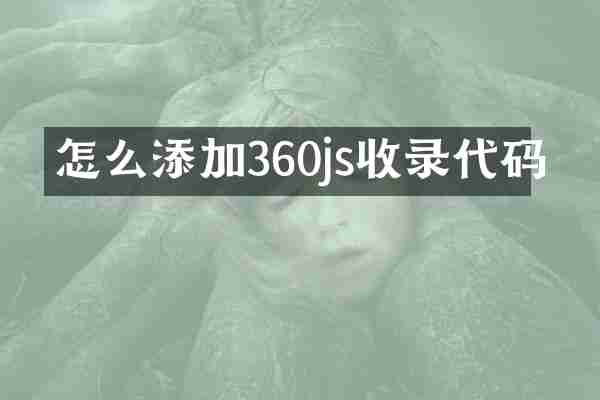怎么添加360js收录代码