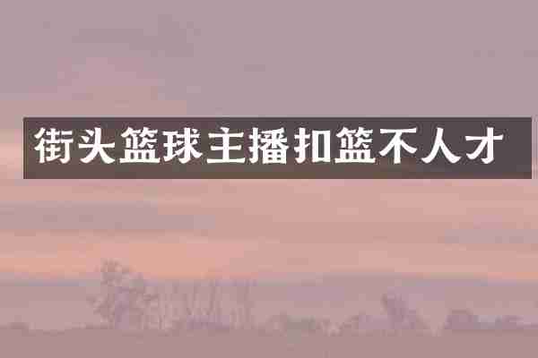 街头篮球主播扣篮不人才