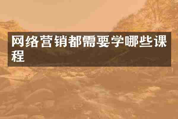 网络营销都需要学哪些课程