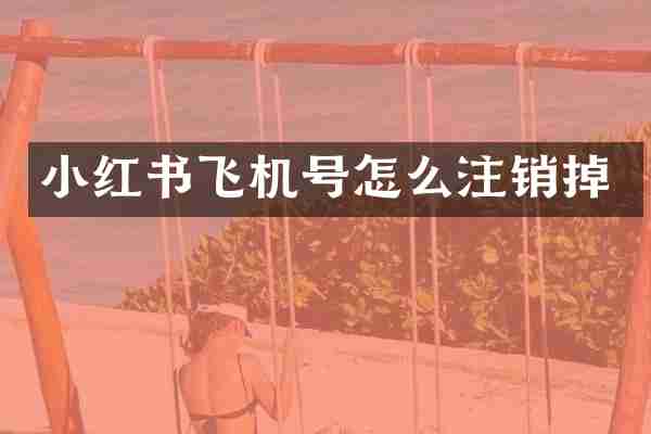 小红书飞机号怎么注销掉